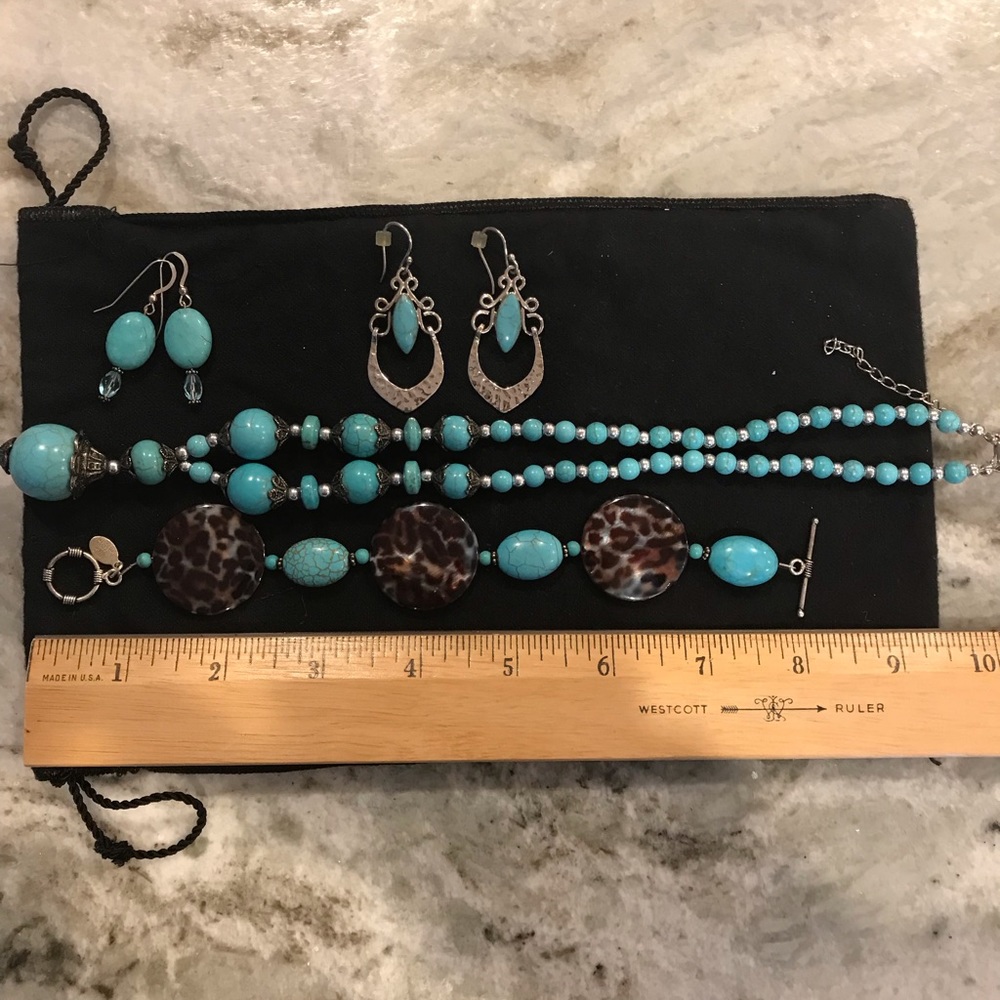 (SOLD)SS and turquoise 4 pc. Southwestern grouping
